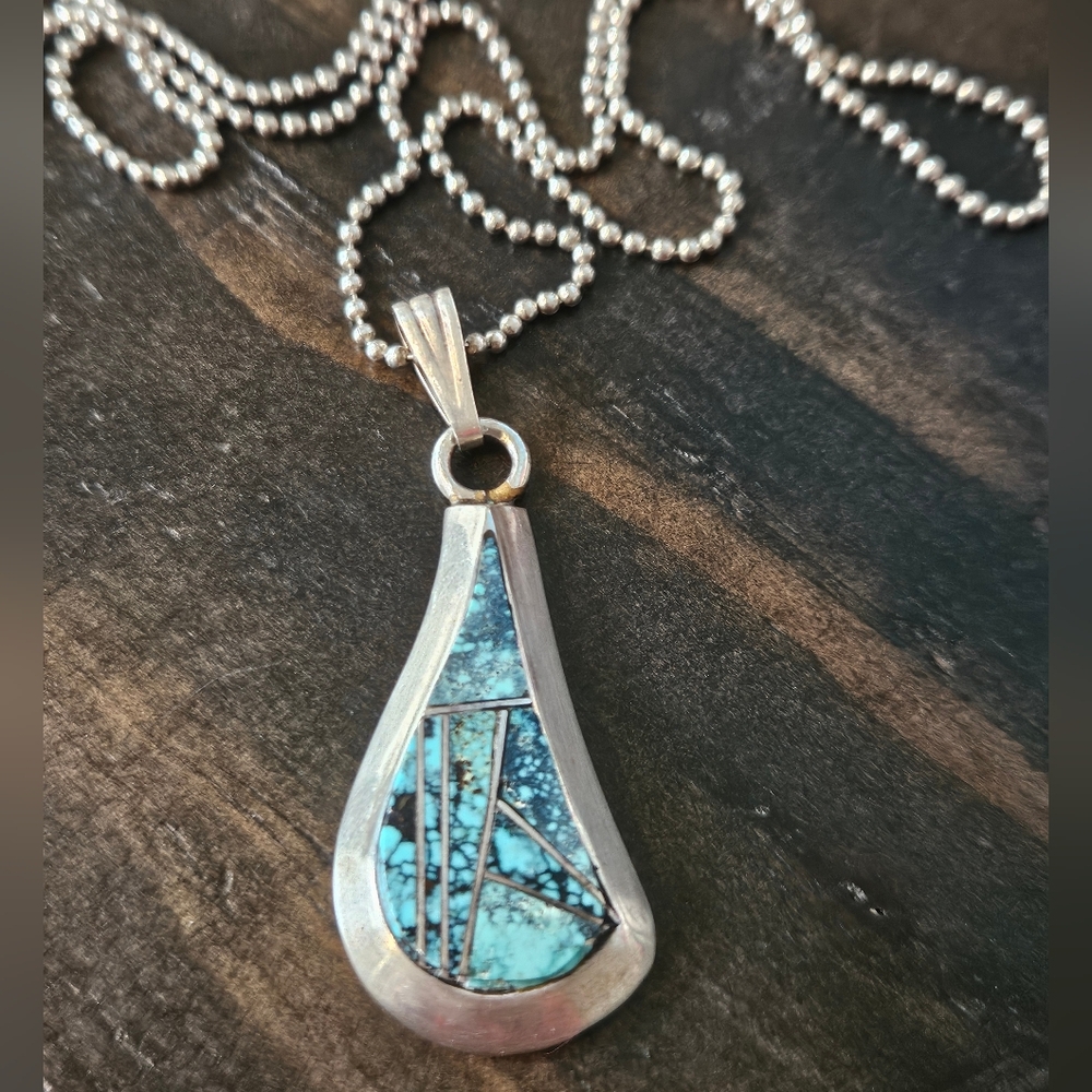 Large Vintage Navajo  Turquoise Necklace